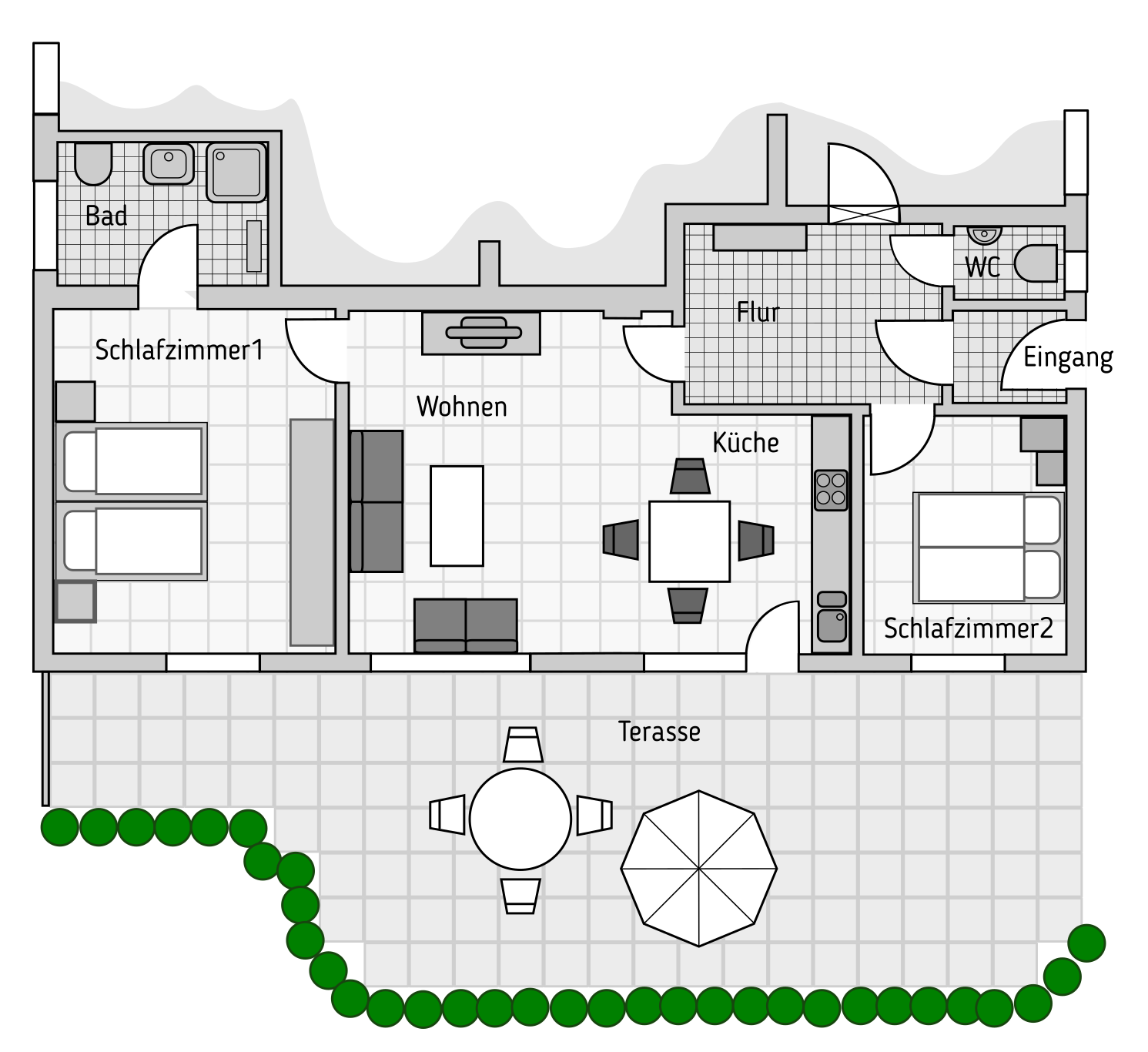 Floor Plan Holiday Home with terrace